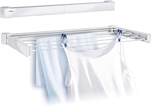 Leifheit Telegant 30 Protect Wall Dryer, Foldable Clothes Drying Rack, Robust Clothes Rack for Indoor and Outdoor, 3 m Drying Space