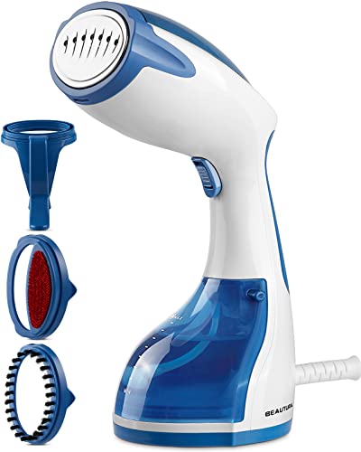BEAUTURAL 1200W Clothes Steamer Handheld Portable Garment Steamer for Home and Travel, Vertically and Horizontally Steam, 30s Fast Heat-up, Auto-Off, 260ml High Capacity Water Tank, Dark Blue