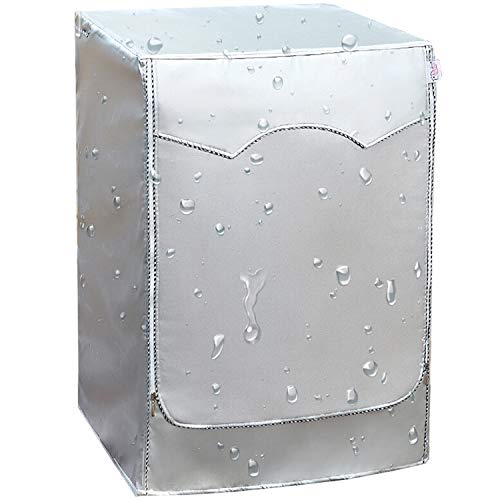 FOLIVORA Washing Machine Cover, Sunscreen Dustproof Cover for Front Load Washer Protection for Home Laundry, Dust Proof and Anti-Aging (Silver, X-Large（W:24“*L:26”*H:34“）)