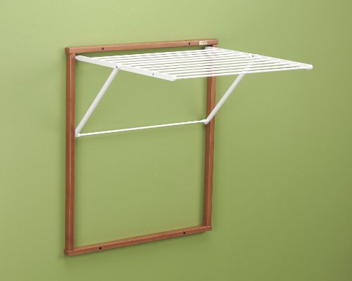 Clothes airer KLEDY Wall, Wood - Foldable - Extendable - 6.5 metres of hanging space - Colour Cherry wood - Arredamenti Italia