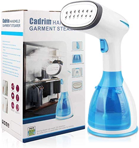 Cadrim Clothes Steamer, Handheld Garment Steamer 1500W 280ml Travel Steam Vertical Strong Steam Iron Auto Cut-Off Powerful For Home, Office & Trave